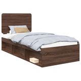 vidaXL Bedframe Bruin Eiken 75 x 190 cm Massief grenenhout