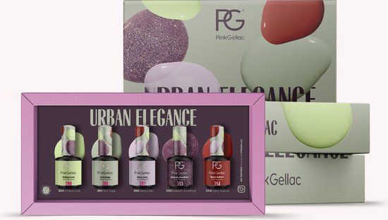 Pink Gellac Gellak - Collection Box Urban Elegance - Gellak Set van 5 Kleuren x 15ml