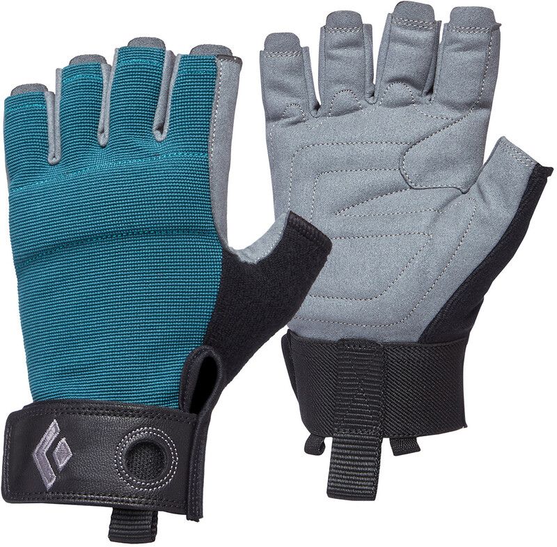 Black Diamond Crag Half Finger Gloves Women, turquoise/grey