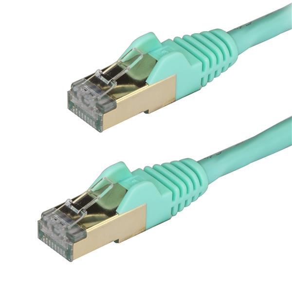 StarTech.com 1m aqua Cat6a Ethernet netwerkkabel shielded (STP) Cat6a patchkabel Cat 6a