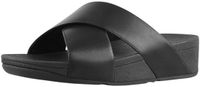 FitFlop Lulu Cross Slide Sandals Leather Dames Sandalen - Zwart
