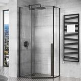 Rea Diamond Black 90X90 - 195 cm - Douchecabine - Vifjhoek - Zwart