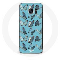 Maniacase Hoesje voor Samsung Galaxy S6 Vlinders Blauwe Achtergrond