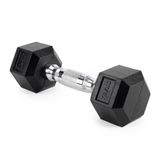 TREXO Hex HXD25 Halter, 2,5 kg, hexagon, duurzaam rubber voor krachttraining thuis, met ergonomische handgreep, stabiele en veelzijdige halter