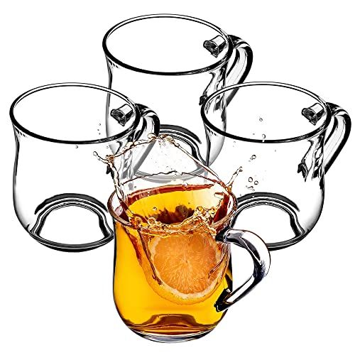 KADAX Glazen met handvat voor thee en koffie, 320 ml/4-delige set