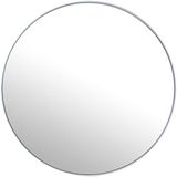 DRW Ronde wandspiegel van metaal en achterkant, MDF, wit, 100 x 1,5 cm, Int. 98,5 cm