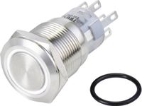 TRU COMPONENTS TC-10090988 LAS1-AGQ-22ZE/W/24V/S Vandalismebestendige druktoets 250 V/AC 3 A 2x aan/aan Continu Wit IP65 1 stuk(s)