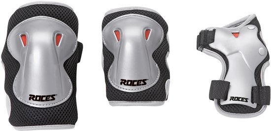 Roces Super 3-pack Protectie Set Inlineskates - Maat One size - Unisex - zwart/zilver Maat S