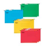 Rexel Klassieke A4 versterkte ophangvijlen voor archiefkasten, 15 mm V-basis, 100 procent gerecycleerde kaart, diverse kleuren, verpakking van 10, 2115585