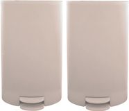 MSV Pedaalemmer - 2x - kunststof - beige - 3L - klein model - 16 x 25 cm - Badkamer/toilet