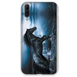 Beschermhoes Wiko Beschermhoes voor Wiko View 4, motief paarden, zwart