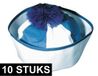 Merkloos Boland Matrozen hoedje / matrozenpetjes - 10x - wit/blauw - D58 cm - volwassenen