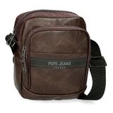 Pepe Jeans Horley Bagage- schoudertas voor heren, Bruin, Eén maat, Schoudertas met twee vakken