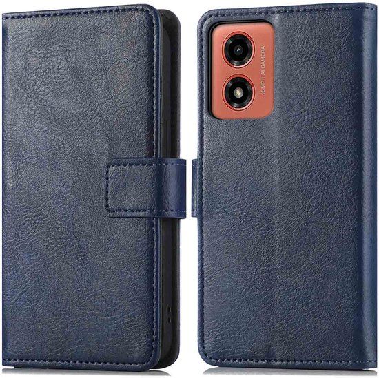 imoshion Luxe Bookcase - Geschikt voor Motorola Moto G04 / Motorola Moto G24 - Donkerblauw