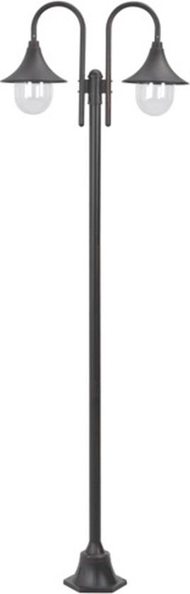 vidaXL Paalverlichting tuin E27 220 cm aluminium brons 2-delig