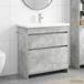 Prolenta Maison Exclusive Ensemble de meubles de salle de bain "Exclusive" - Couleur gris béton - Dimensions : 81 x 40 x 84,5 cm - Matériau : bois composite