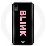 Maniacase Etui voor iPhone XS Blink Fandom Blackpink Pink Logo Zwarte Achtergrond
