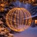 Koopman International Boule lumineuse - D60 cm - 400 LED lampes - blanc chaud - avec minuterie - cadre noir