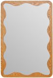 ATMOSPHERA CREATEUR D'INTERIEUR Rechthoekige wandspiegel met houten lijst met golfmotief TINNY