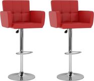 vidaXL Barstoelen 2 stuks Kunstleer Rood