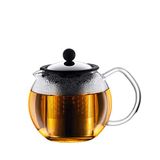 Bodum Assam 1807-16 Theebereider, French Press System, permanent roestvrijstalen filter, glazen handvat, 0,5 liter glanzend
