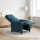 vidaXL Fauteuil Bleu Velours