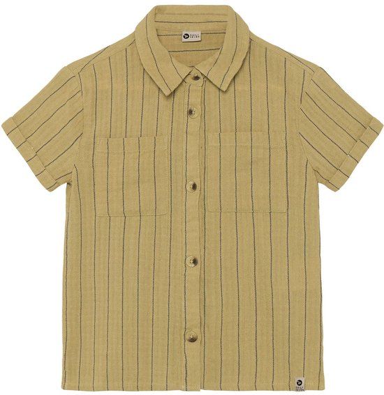 Daily7 Shirt Small Stripe Pale Olive Green Maat 80