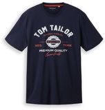 Tom Tailor T-shirt avec imprimé logo - Taille M - bleu capitaine ciel
