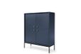 3xE living Ladekast 104 cm, 4 Deuren, Marineblauw/Zwarte Greep, 104 x 39 x 126 cm