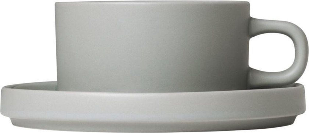 Blomus Mio theekop + schotel set/2 - mirage grey - 170 ml