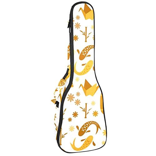 Mersov Concert Ukelele Rugzak, Heavy Duty Ukulele Case Bag met Opslag, Sopraan Concert Tenor Ukelele 10MM Gewatteerde BagJapans Patroon