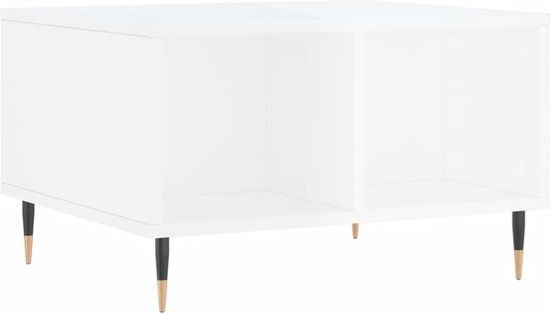 vidaXL Salontafel 60x50x36,5 cm bewerkt hout hoogglans wit