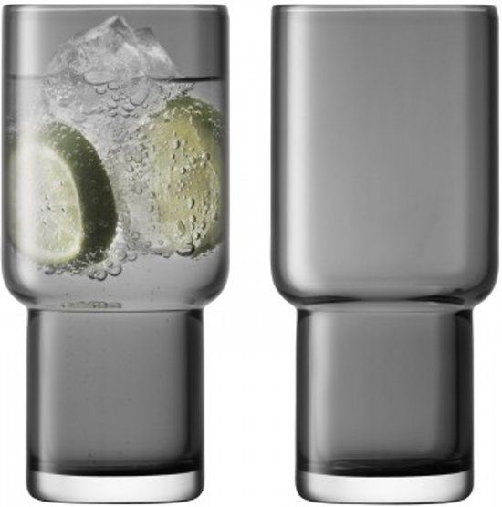 LSA International Utility Drinkglas - 390 ml - Set van 2 - Grijs