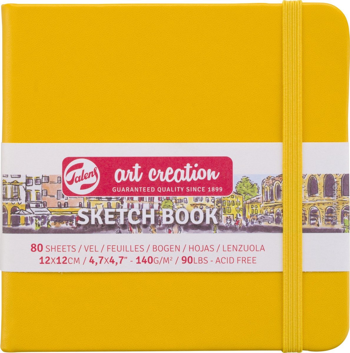 Royal Talens Schetsboek 12x12 cm 140g golden yellow