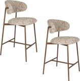 Housecraft Living Claes Barkrukken rugleuning 65 cm Multi - Set van 2