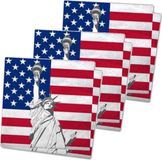 Merkloos Amerika/Verenigde Staten/USA landen vlag thema servetten - 33 x 33 cm - 60x stuks - Papier - wegwerp servetjes