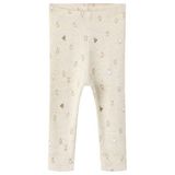 NAME IT BABY katoenen gebreide babybroek met print - zand