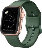 By Qubix Soft Siliconen Bandje met Gespsluiting Dennengroen Geschikt voor Apple Watch 38mm / 40mm / 41mm / 42mm