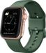 By Qubix Soft Siliconen Bandje met Gespsluiting Dennengroen Geschikt voor Apple Watch 38mm / 40mm / 41mm / 42mm