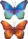 Anna's Collection Coen Bakker Deco B.V. Tuindecoratie vlinders - 2x - metaal - oranje en blauw - 48 x 30 cm - wand/schutting