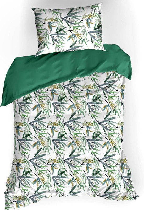 De Witte Lietaer Dekbedovertrek Katoen Salix - Eenpersoons - 140 x 200/220 cm - Groen