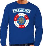 Bellatio Decorations Shoppartners Bv Kapitein/captain verkleed sweater blauw voor heren - maritiem carnaval / feest trui kleding / kostuum S