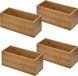 5Five - Boîtes de rangement/tri/séparation de tiroirs en bambou 23 x 9 x 9,5 cm - Lot de 6 pièces
