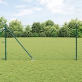 vidaXL Gaashek met grondpennen 10 x 1 m PVC-Coated Staal Groen Mesh