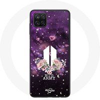 Maniacase Etui voor Samsung Galaxy A12 Bangtan Sonyeondan Logo BTS ARMY I Purple You
