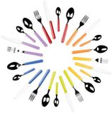 Excelsa Set van 24 Bestek – Multicolor – Modieus en Vaatwasmachinebestendig – Polypropyleen Handvatten