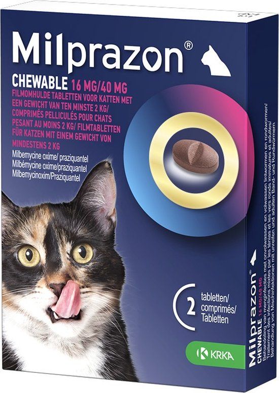 Milprazon Ontworming Kauwtabletten Grote Kat 2 stuks
