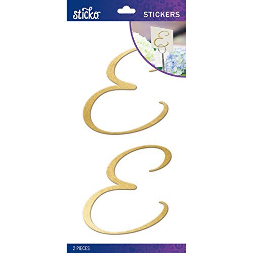 Stick-O StickoSticko Elegant Gouden folie Monogram Stickers-E, andere, Multi kleuren