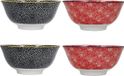 KitchenCraft 4-delige keramieken graan-/dessertkom, magnetronbestendig 15 x 7 cm