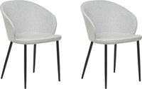 Beliani MASON - Set van 2 Eetkamerstoelen - Lichtgrijs - Retro & Vintage
